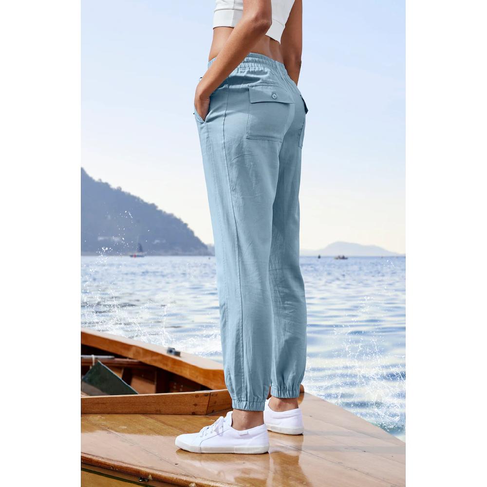 LASCANA Schlupfhose Aus Webware Elastische Stoffhose Mit Taschen