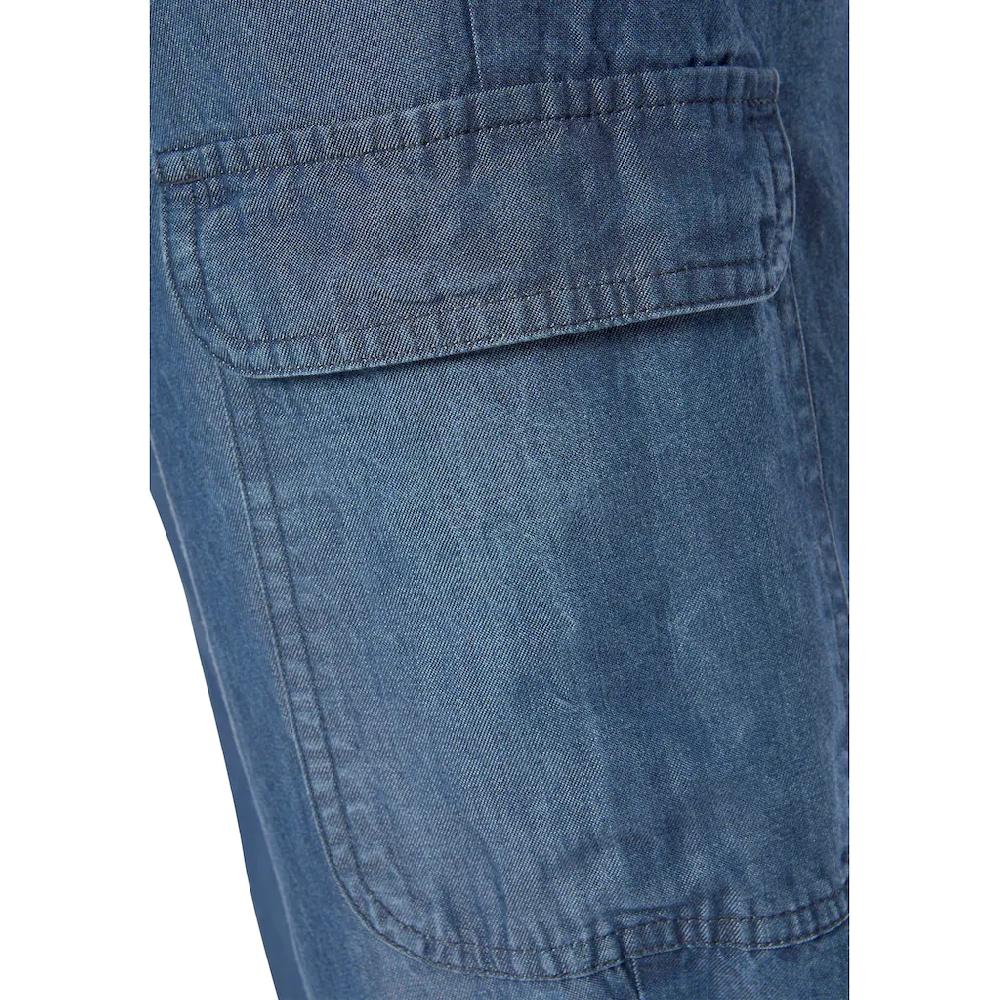 LASCANA Schlupfhose In Denim-Optik Mit Cargotaschen Leicht Und Luftig
