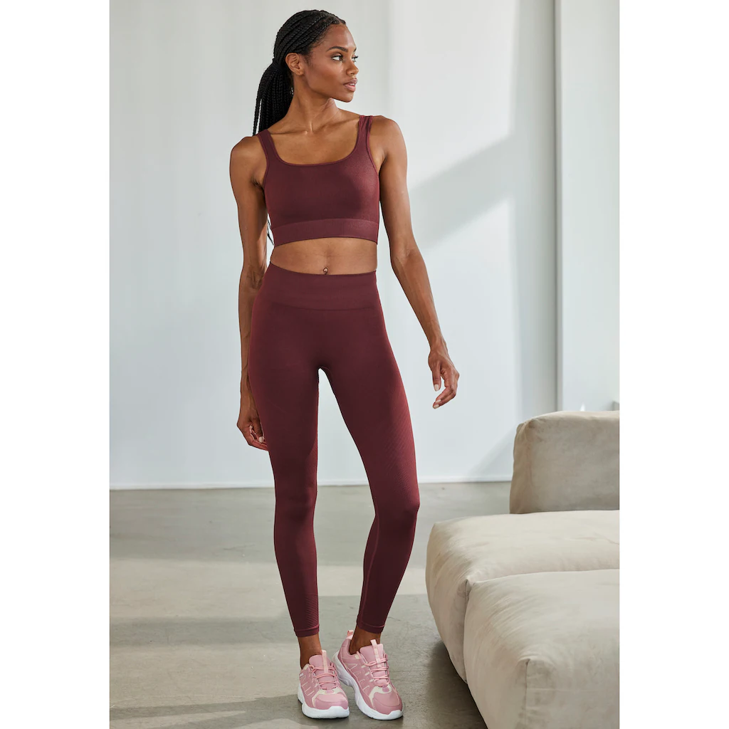 LASCANA Seamless Leggings »Po Push Up« Mit Rippstruktur Und Shapingeffekt Sporthose Sportleggings
