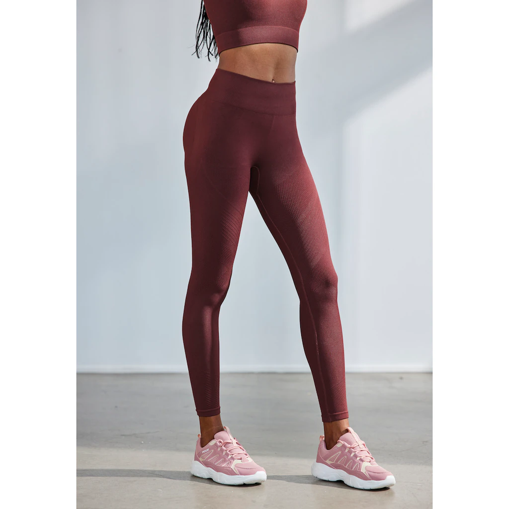 LASCANA Seamless Leggings »Po Push Up« mit Rippstruktur und Shapingeffekt Sporthose Sportleggings