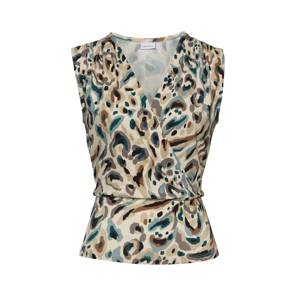 LASCANA Shirttop Mit Dezentem Raffungen An Der Schulter Damentop In Wickeloptik