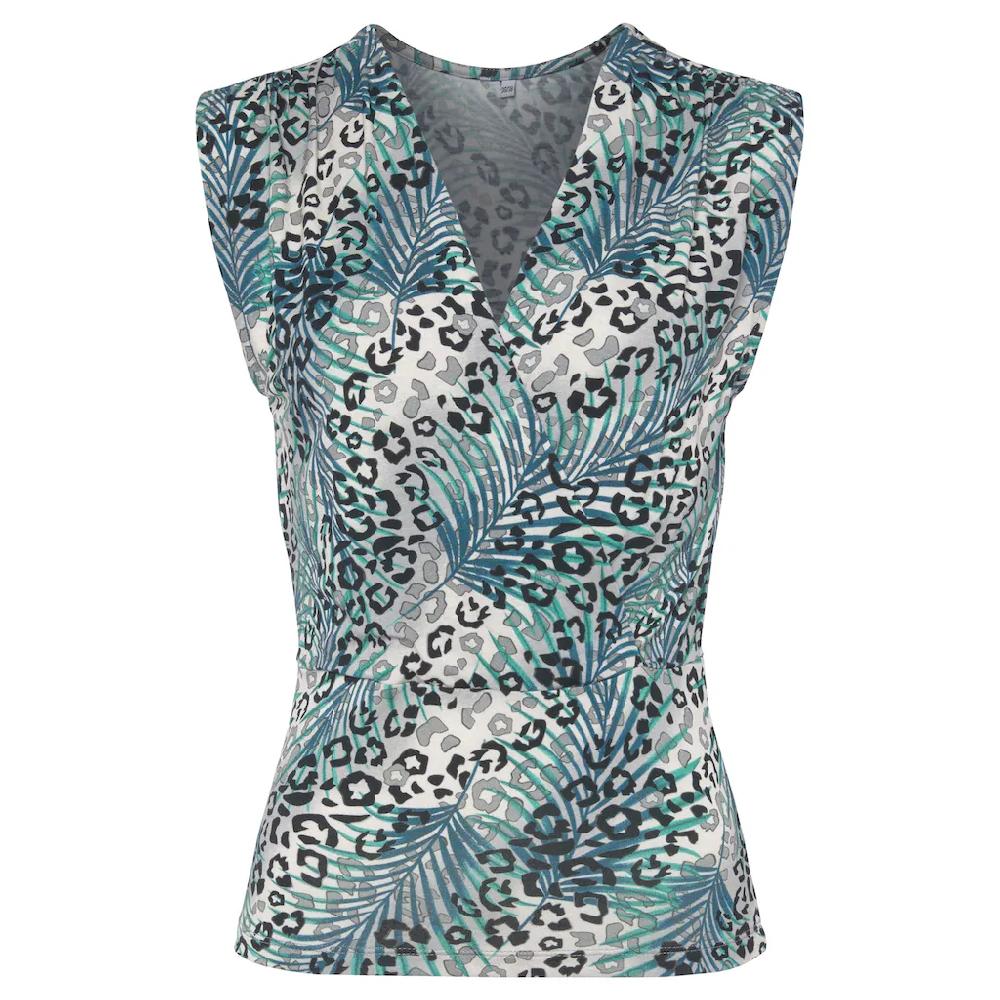 LASCANA Shirttop Mit Raffungen An Der Schulter Blusentop Mit Animalprint