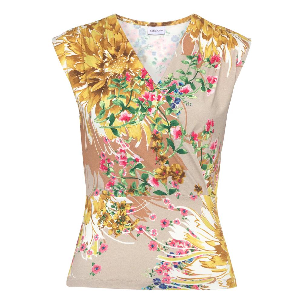 LASCANA Shirttop Mit Raffungen An Der Schulter Elegantes Damentop Mit V-Ausschnitt