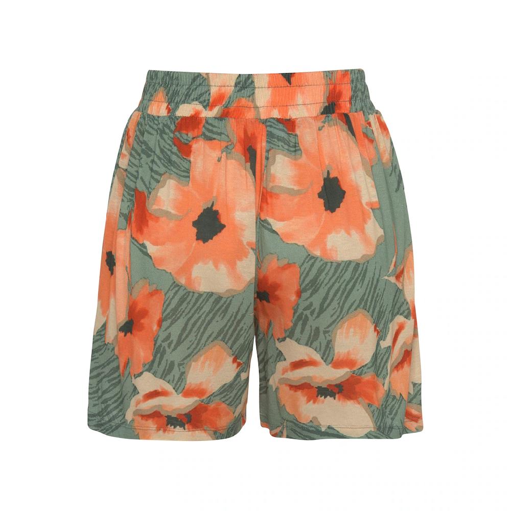 LASCANA Shorts Aus Viskosejersey Mit Alloverdruck Und Taschen Kurze Hose Sommerlich