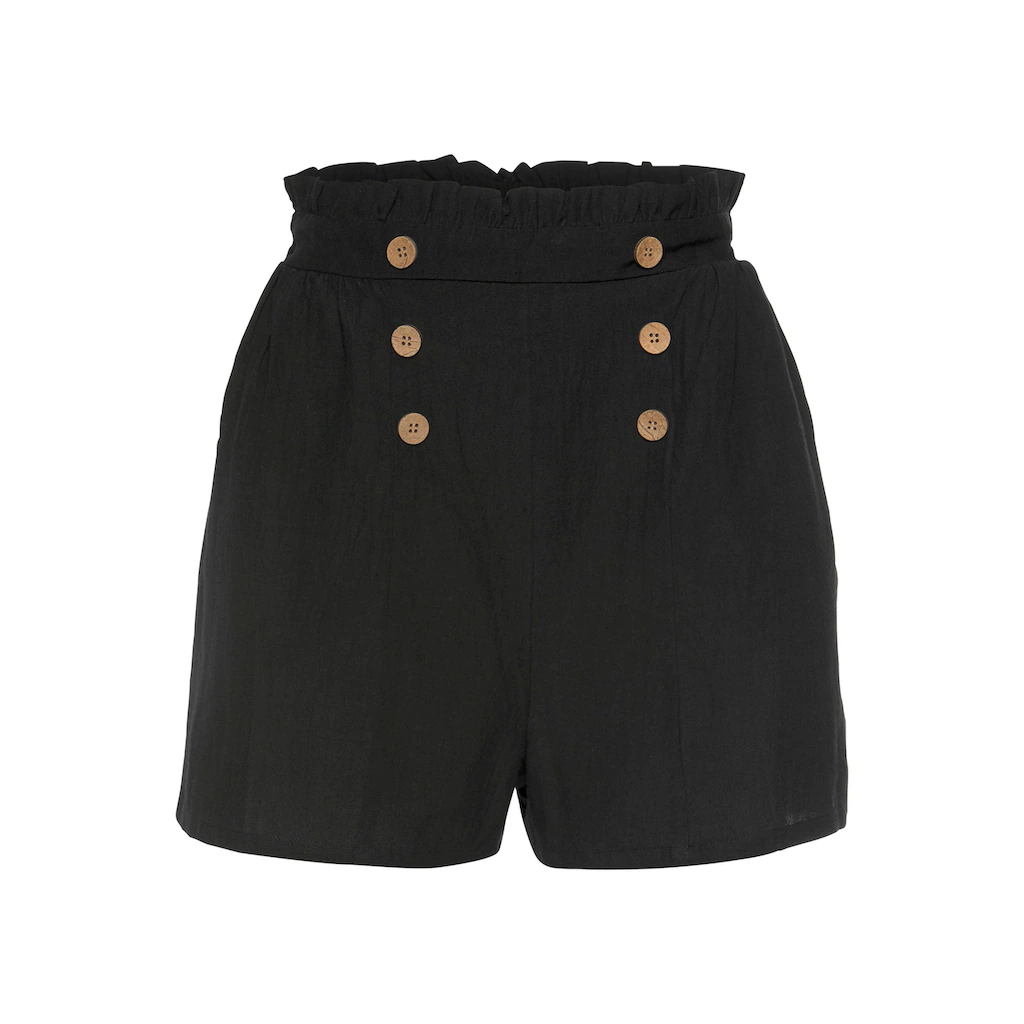 LASCANA Shorts Im Paperbag-Look Mit Breitem Bündchen Und Taschen Kurze Hose