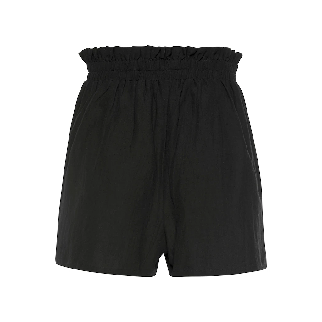 LASCANA Shorts Im Paperbag-Look Mit Breitem Bündchen Und Taschen Kurze Hose