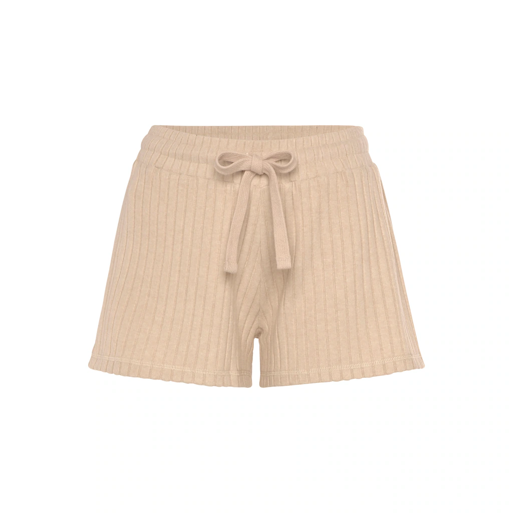 LASCANA Shorts Lounge-/ Strickshorts Meliert Mit Bindeband Loungewear