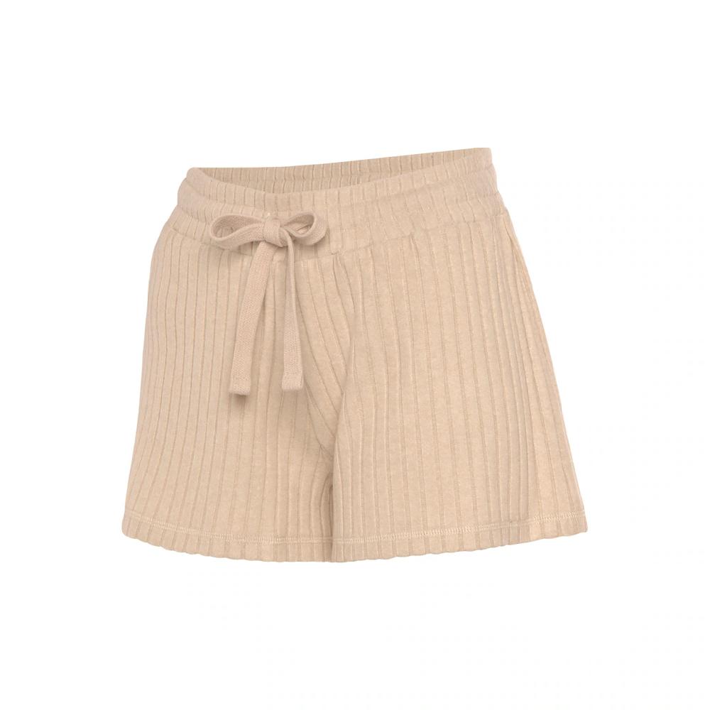 LASCANA Shorts Lounge-/ Strickshorts Meliert Mit Bindeband Loungewear