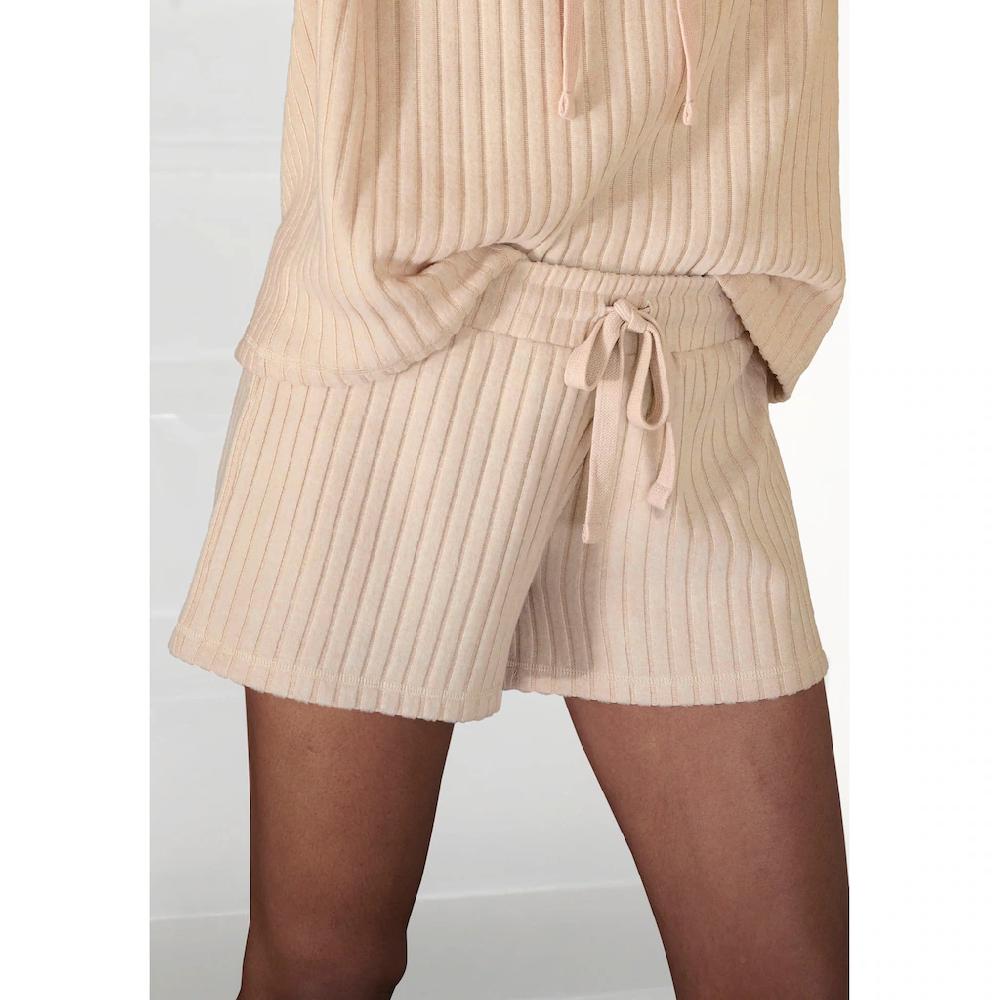 LASCANA Shorts Lounge-/ Strickshorts meliert mit Bindeband Loungewear