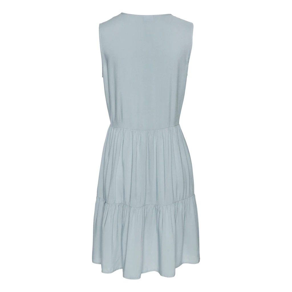 LASCANA Sommerkleid Aus Gewebter Viskose Strandkleid Mit Volants Basic