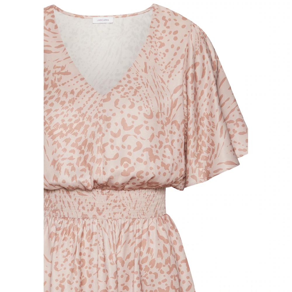 LASCANA Sommerkleid Mit Animalprint Und Fledermausärmeln Satinoptik Elastisch
