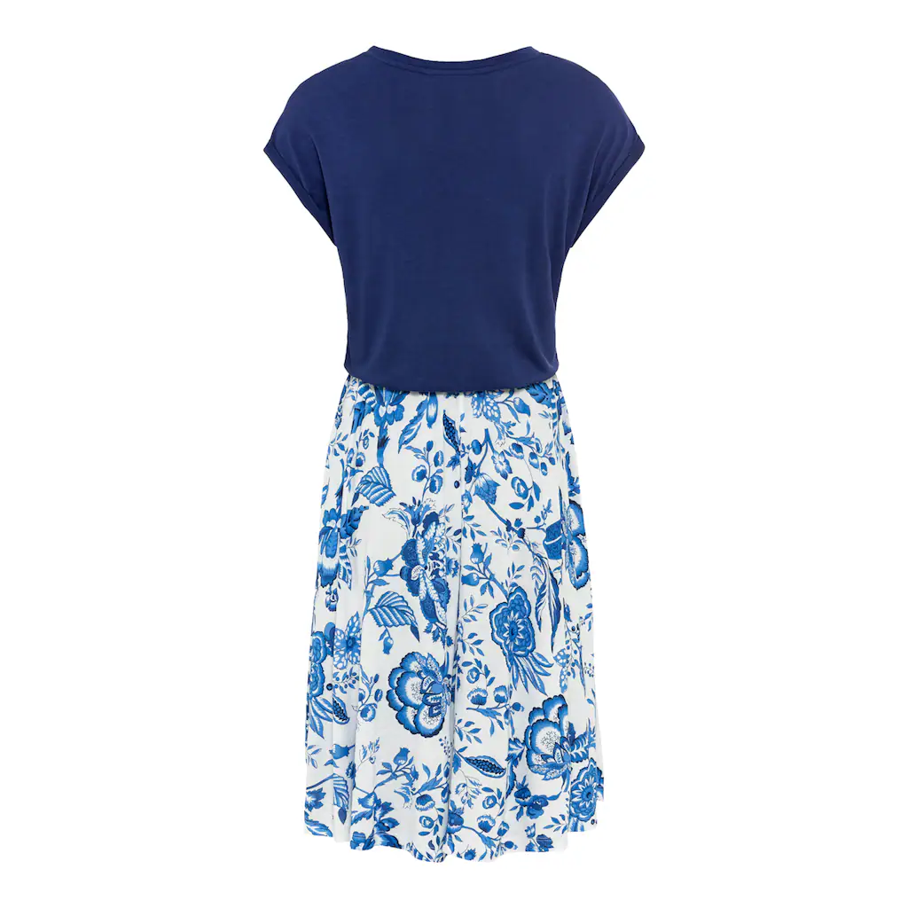 LASCANA Sommerkleid Mit Bedrucktem Rock T-Shirtkleid Strandkleid