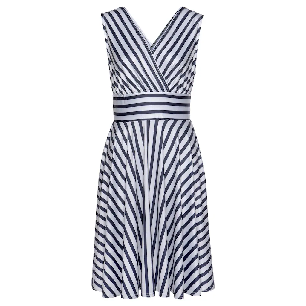 LASCANA Sommerkleid Mit Streifenprint Wickelkleid Tailliertes Minikleid Casual-chic
