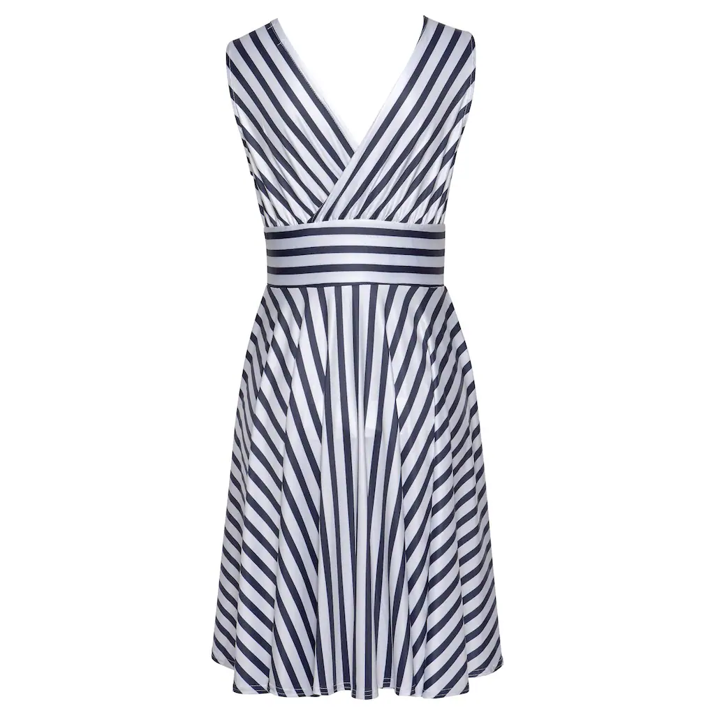 LASCANA Sommerkleid Mit Streifenprint Wickelkleid Tailliertes Minikleid Casual-chic