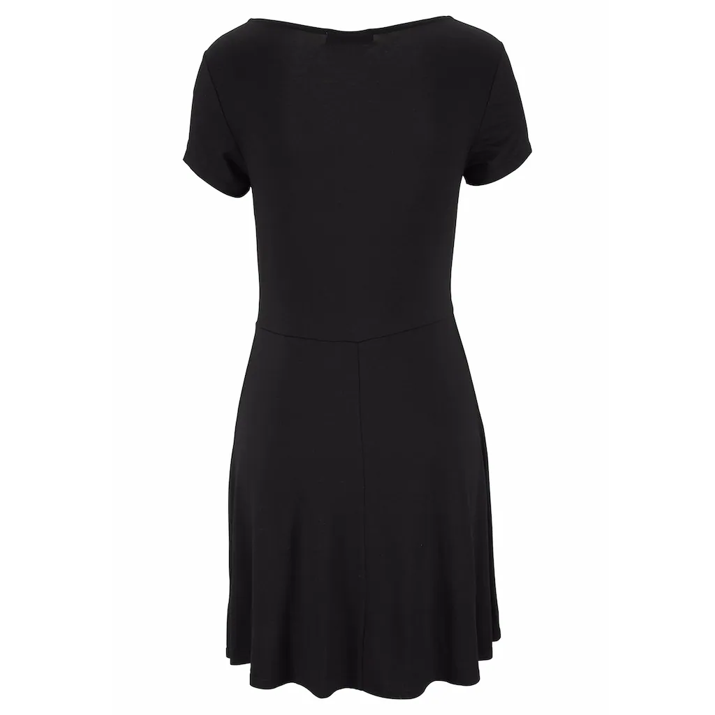 LASCANA Sommerkleid Mit Zierbändern Am Ausschnitt Minikleid Mit Stretch Strandkleid