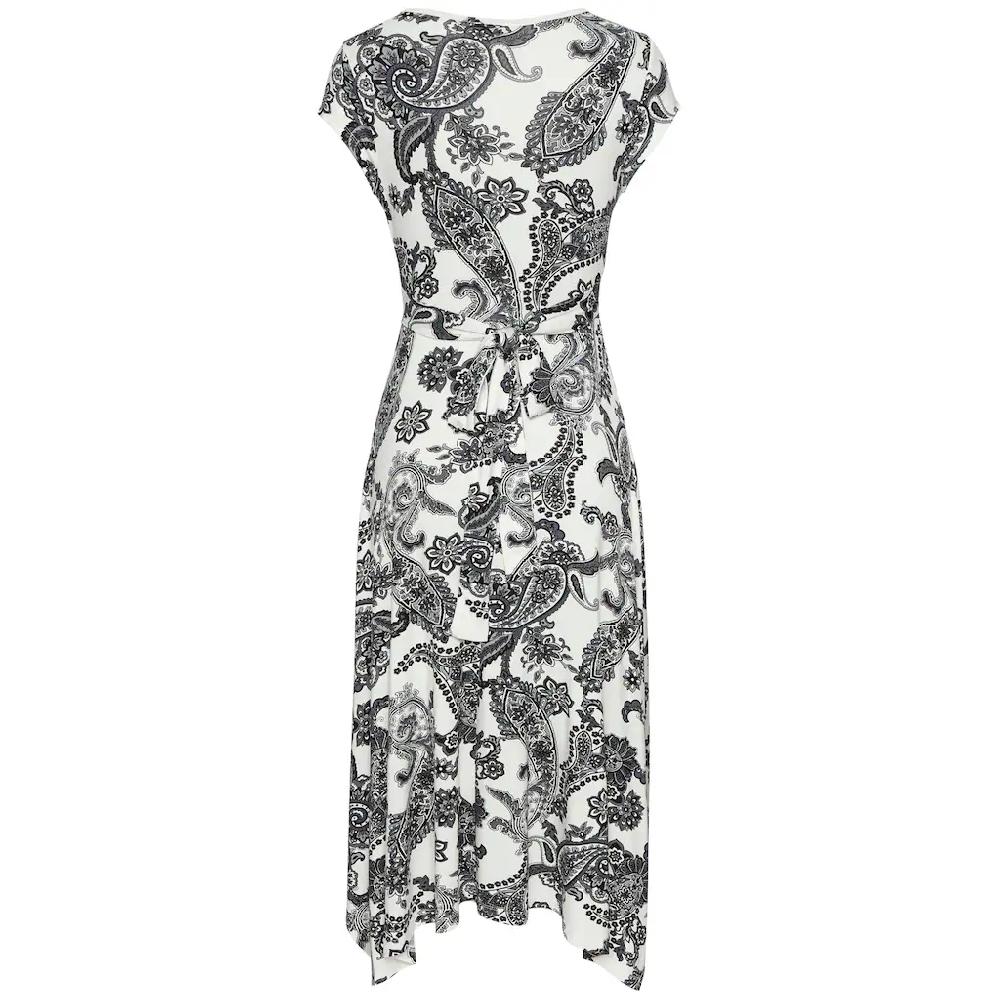 LASCANA Sommerkleid Mit Zipfelsaum Und Schleife In Der Taille Strandkleid Paisley-Muster