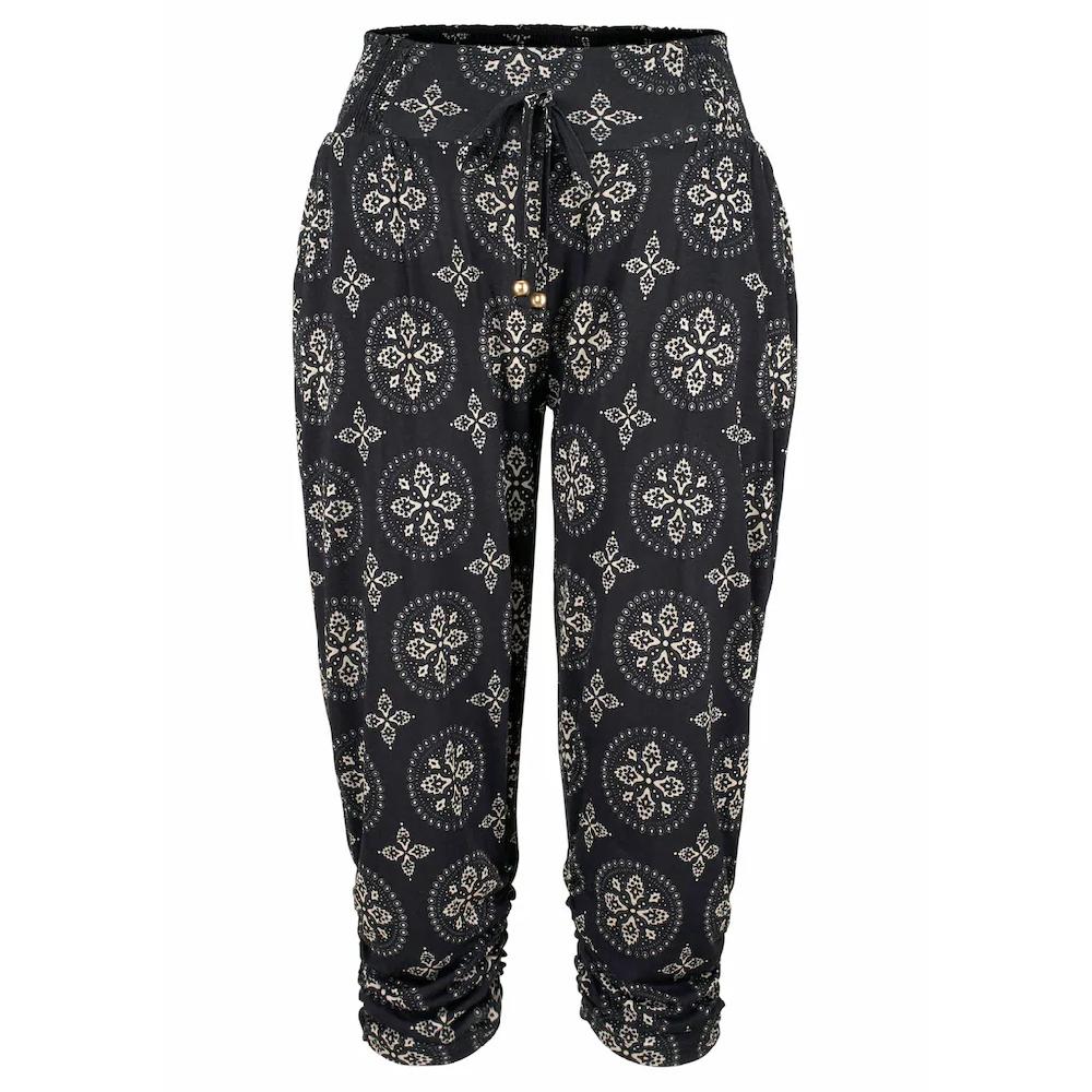 LASCANA Strandcapri Mit Alloverdruck Und Taschen 3/4-Hose Caprihose Elastisch