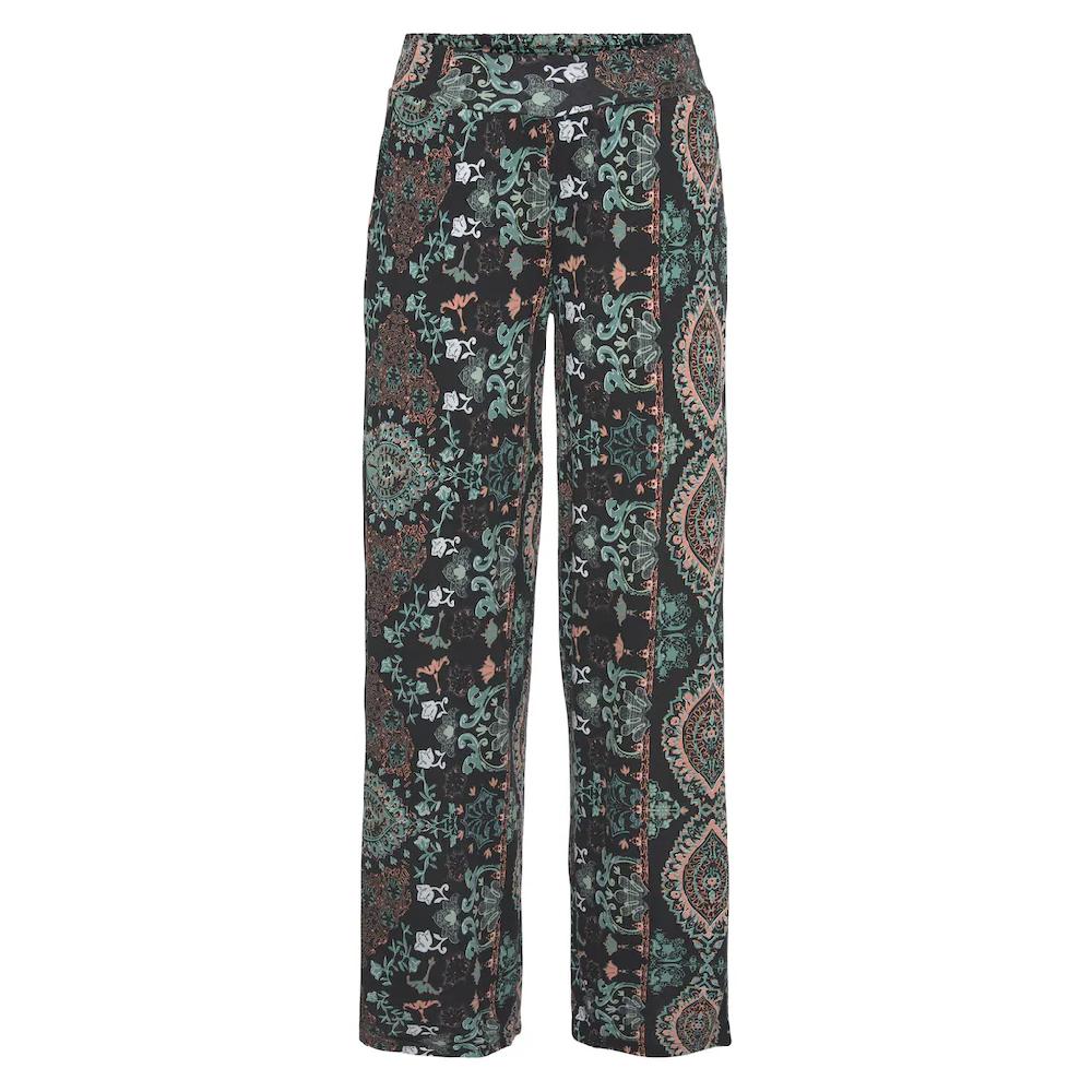 LASCANA Strandhose Mit Ethnoprint Und Taschen Wide-Leg Marlenehose