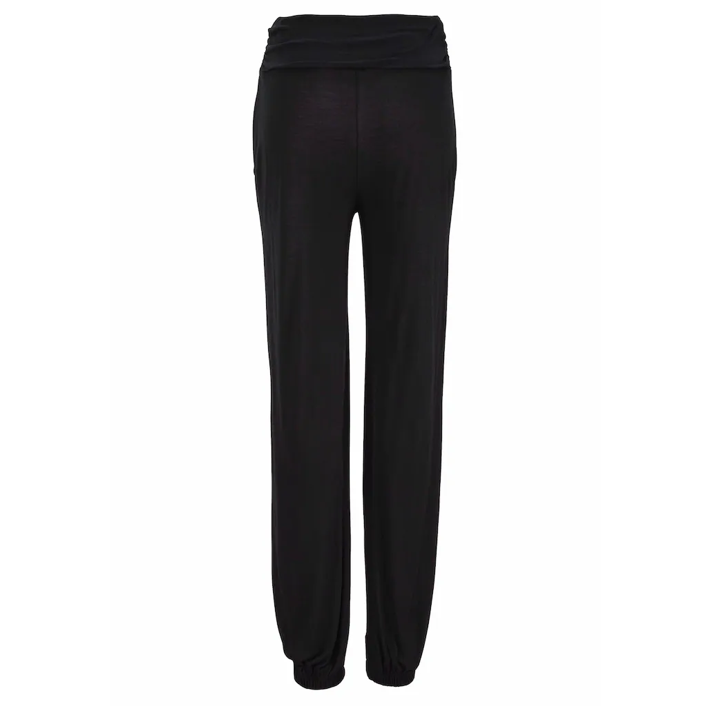 LASCANA Strandhose Mit Zierknöpfen Und Taschen Jerseyhose Leicht Und Elastisch