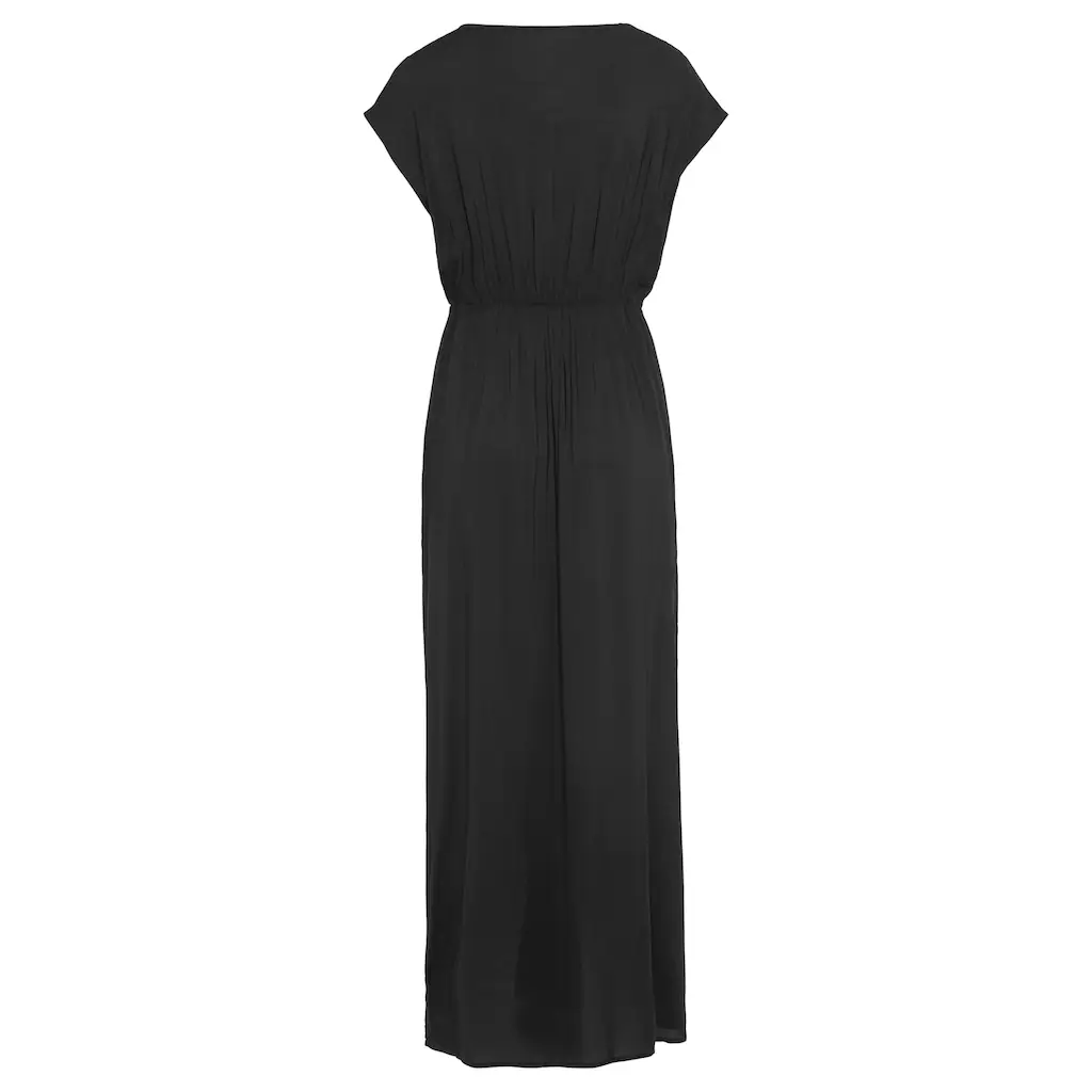 LASCANA Strandkleid Aus Leicht Transparenter Webware Maxikleid Mit Schlitz Sommerkleid