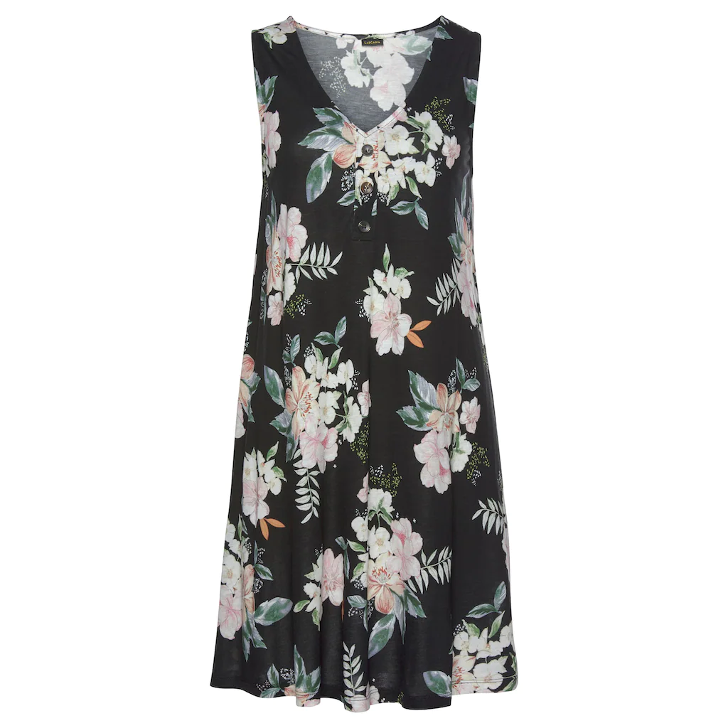 LASCANA Strandkleid Mit Blumendruck Minikleid Sommerkleid