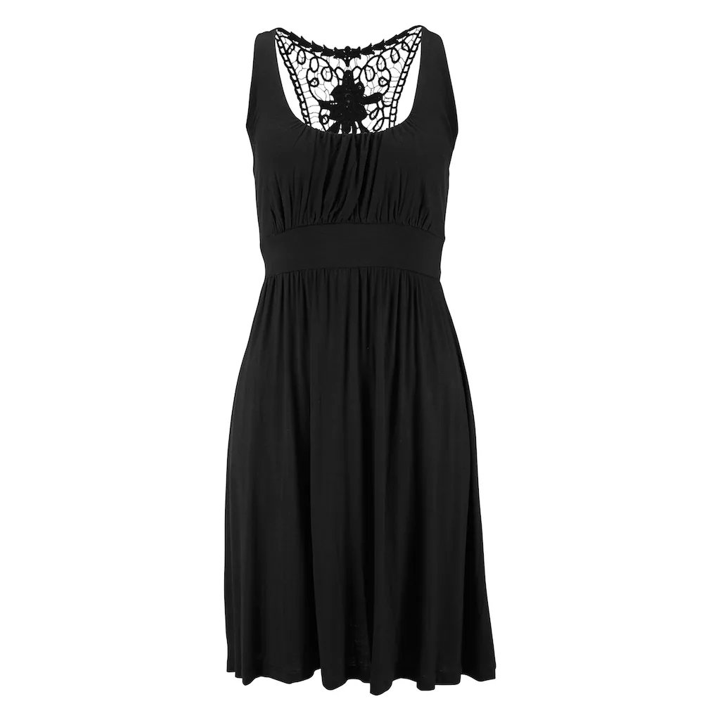 LASCANA Strandkleid Mit Spitzenrücken Elastisches Sommerkleid Spitzenkleid