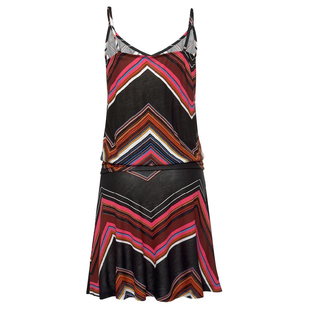 LASCANA Strandkleid Mit Zick-zack-Muster Und Verstellbaren Trägern Sommerkleid