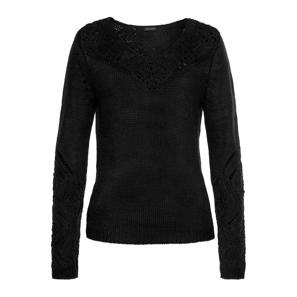 LASCANA Strandpullover Mit Tollem Ajourmuster Am Ausschnitt Strickpullover Damenpullover