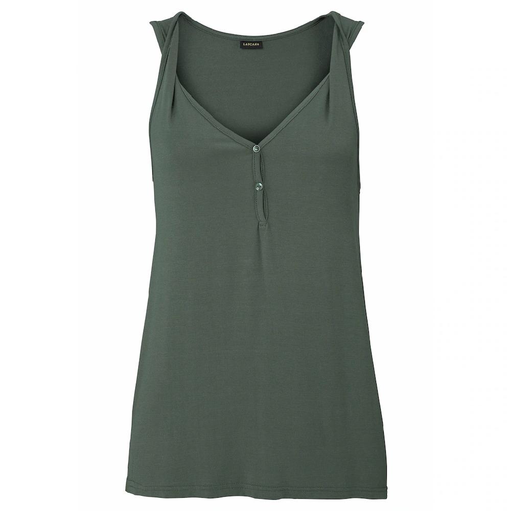 LASCANA Strandtop Mit Gedrehten Trägern Und Knopfleiste Elastisches Damentop