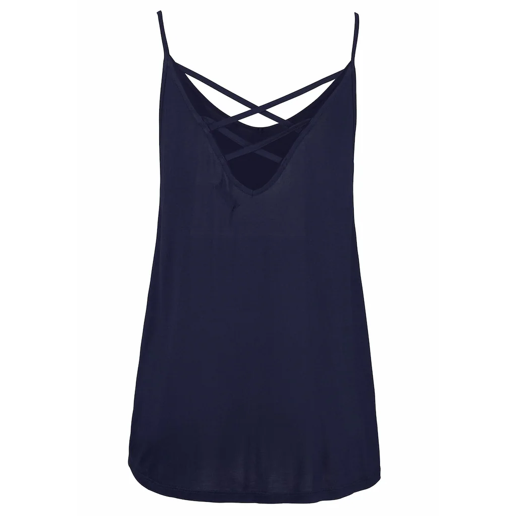 LASCANA Strandtop Mit Gekreuzten Trägern Im Rücken Lockeres Spaghettitop