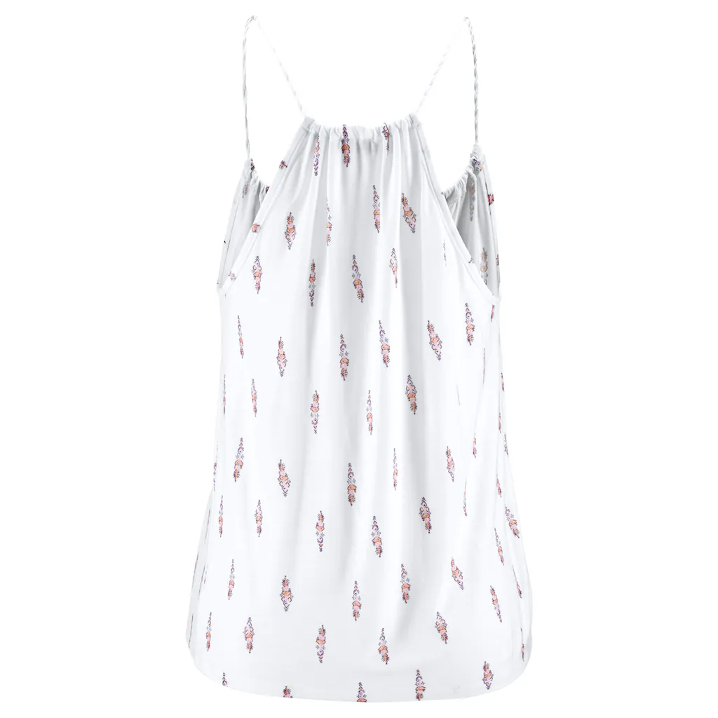 LASCANA Strandtop Mit Kleinem Ornamentdruck Und Kordelträgern Spaghettiträger Damentop