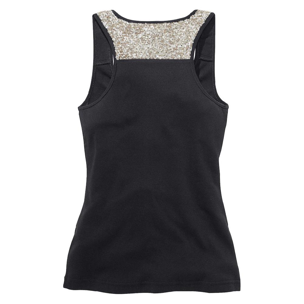 LASCANA Strandtop Mit Pailetten Glitzertop Aus Baumwolle Festlich