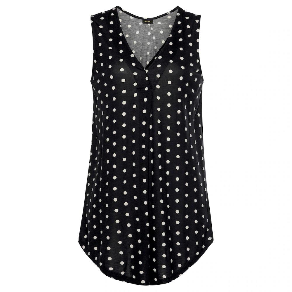 LASCANA Strandtop Mit Pünktchendruck Blusentop Mit V-Ausschnitt Aus Jersey