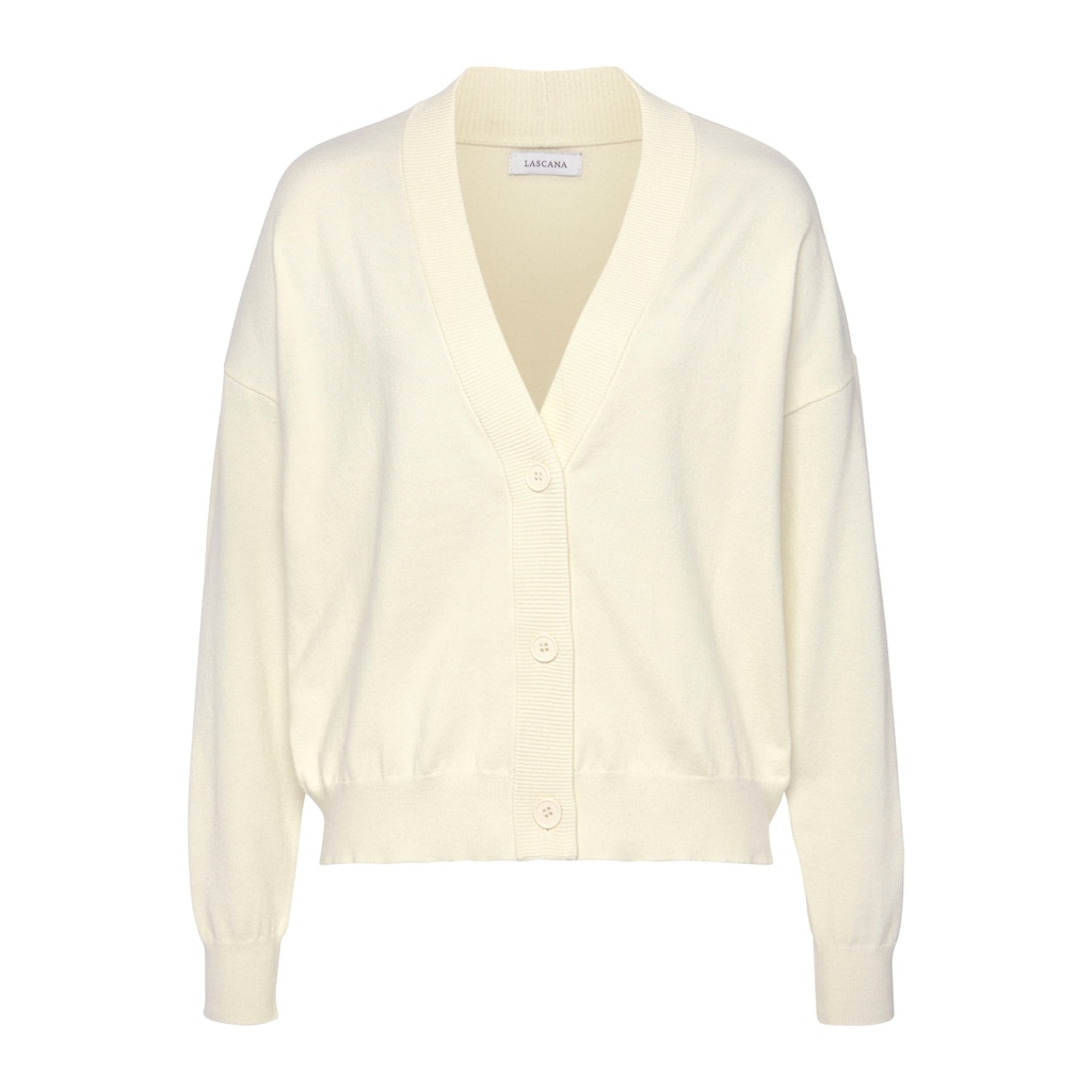 LASCANA Strickjacke In Kurzer Form Loungewear