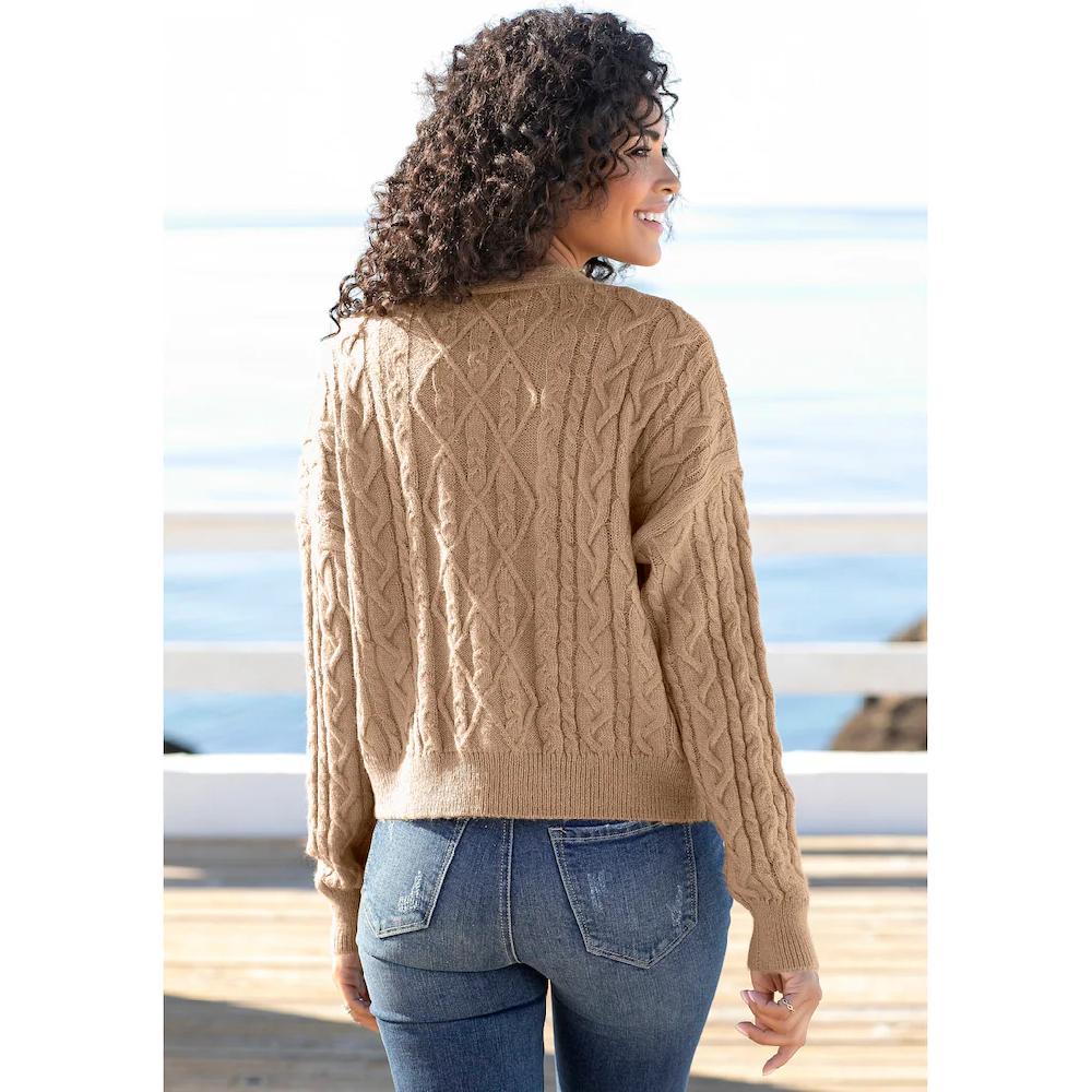 LASCANA Strickjacke Mit Zopfmuster Kuschelweicher Cardigan Lässig