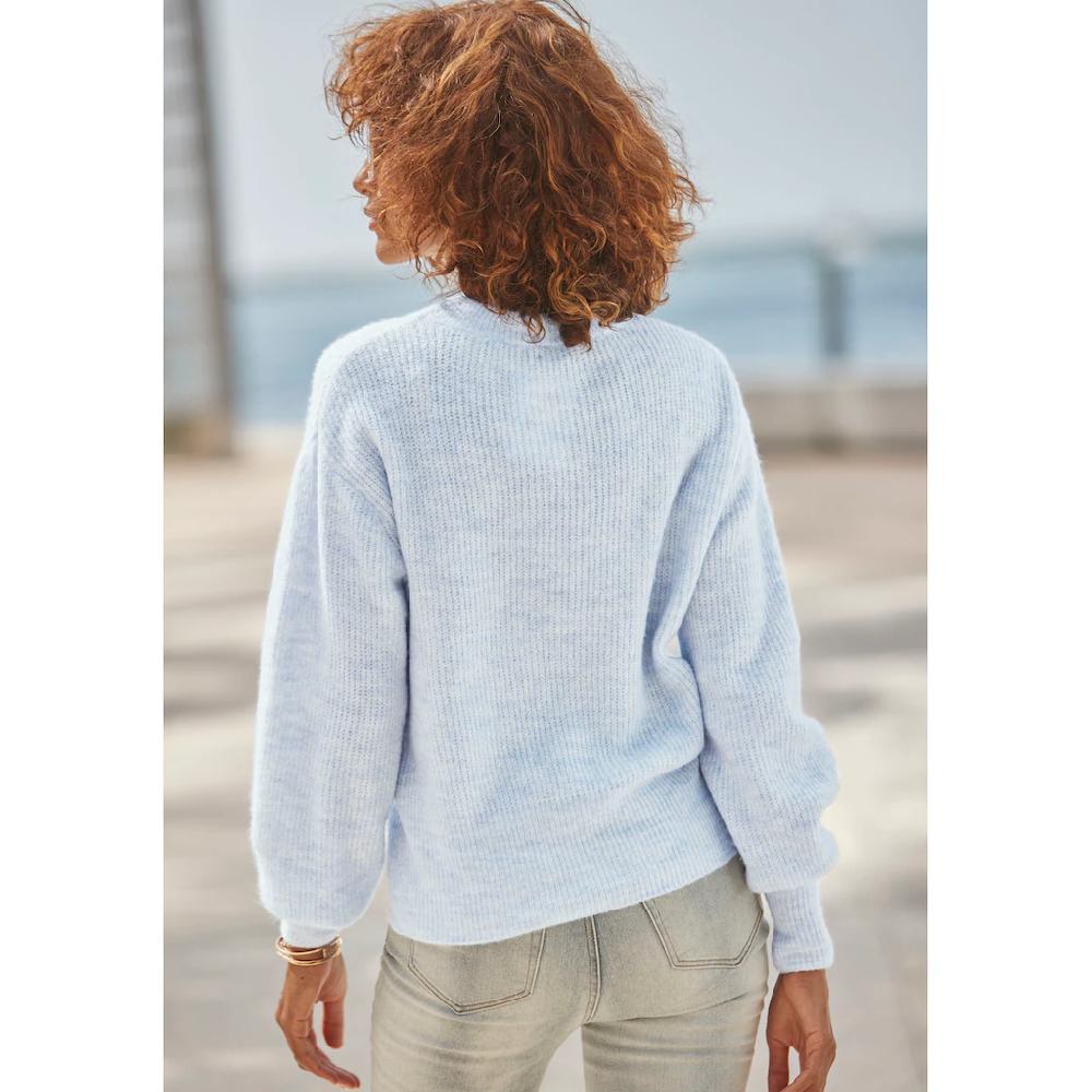 LASCANA Strickpullover In Melange-Optik Lockerer Damenpullover Basic