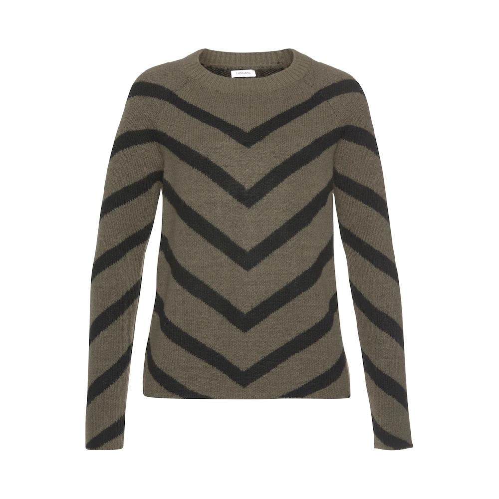 LASCANA Strickpullover Mit Eingestrickten Streifen Modischer Damenpullover