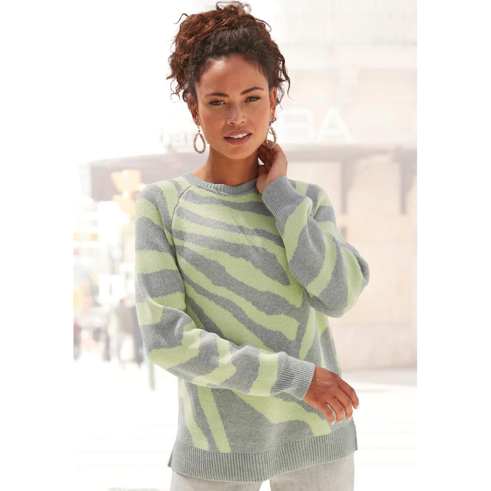 LASCANA Strickpullover mit Zebramuster leichter Damenpullover mit Animalprint