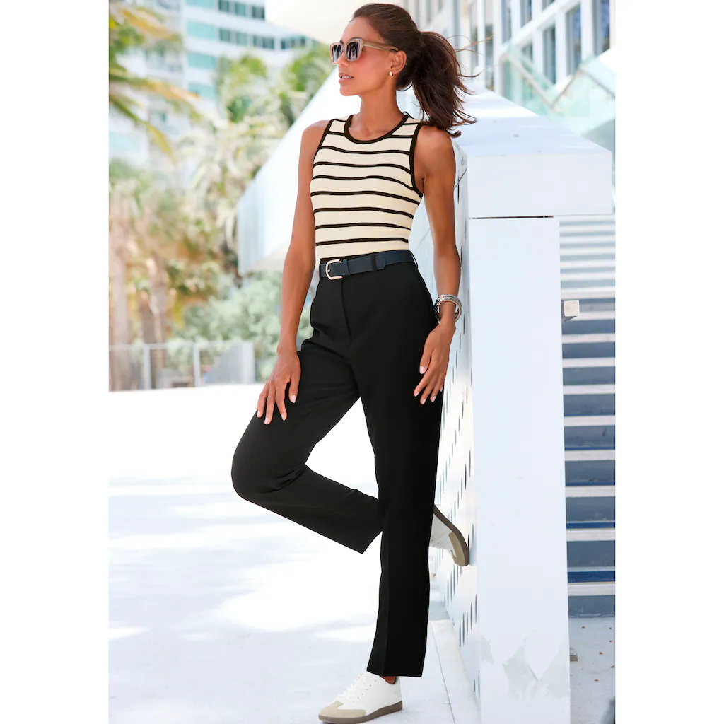 LASCANA Stricktop Mit Streifen