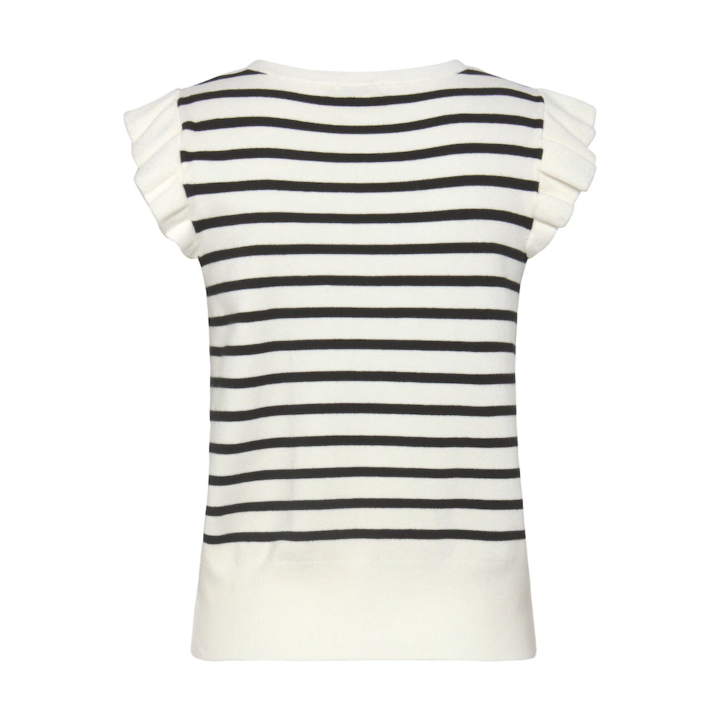 LASCANA Stricktop Mit Streifen Und Flügelärmeln Kurzärmliger Streifenpullover