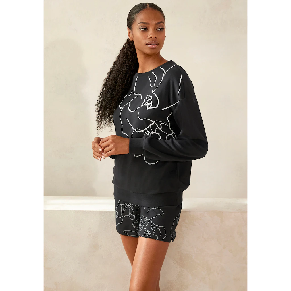 LASCANA Sweatshorts Mit Allover Blütendruck Loungewear