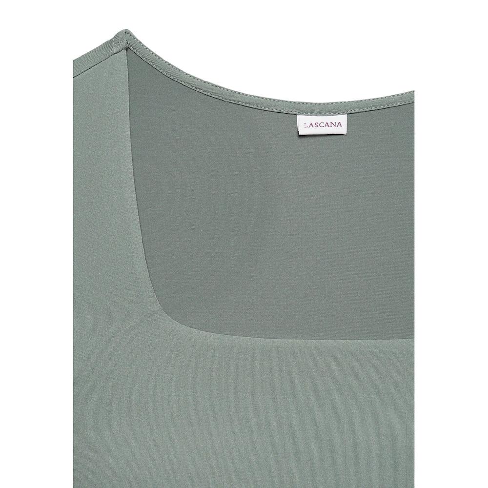 LASCANA T-Shirt Aus Bügelfreiem Material Elegantes Kurzarmshirt Doppellagig