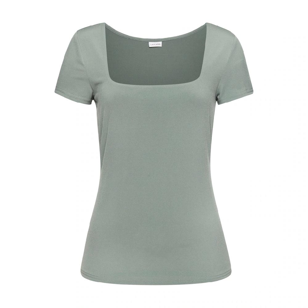 LASCANA T-Shirt aus bügelfreiem Material elegantes Kurzarmshirt doppellagig