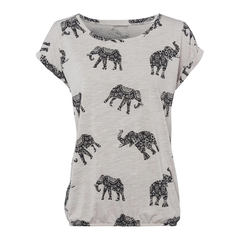 LASCANA T-Shirt »mit Elefanten-Motiv« Aus Weicher Viskose-Qualität