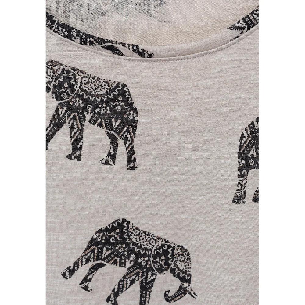 LASCANA T-Shirt »mit Elefanten-Motiv« Aus Weicher Viskose-Qualität