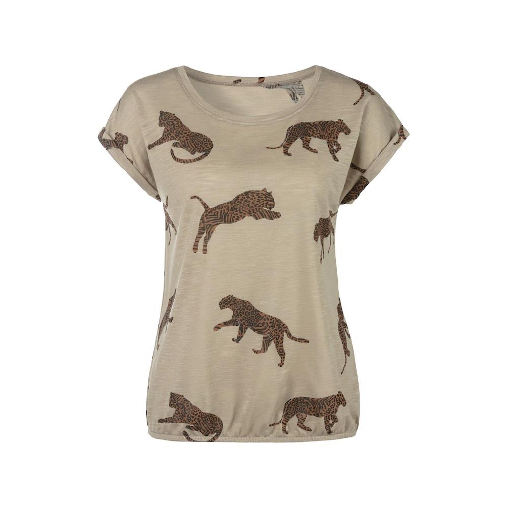 LASCANA T-Shirt »mit Leoparden-Motiv« Aus Weicher Viskose-Qualität