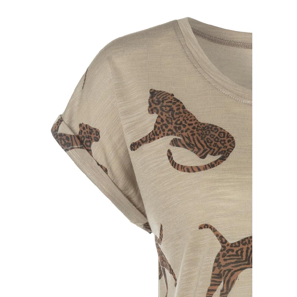LASCANA T-Shirt »mit Leoparden-Motiv« Aus Weicher Viskose-Qualität