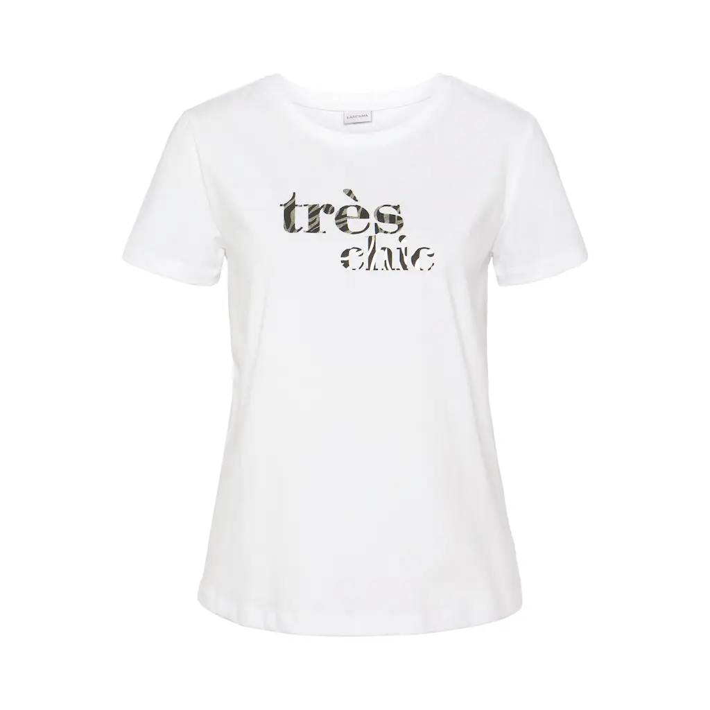 LASCANA T-Shirt Mit Print Kurzarmshirt Aus Baumwolle Casual-chic