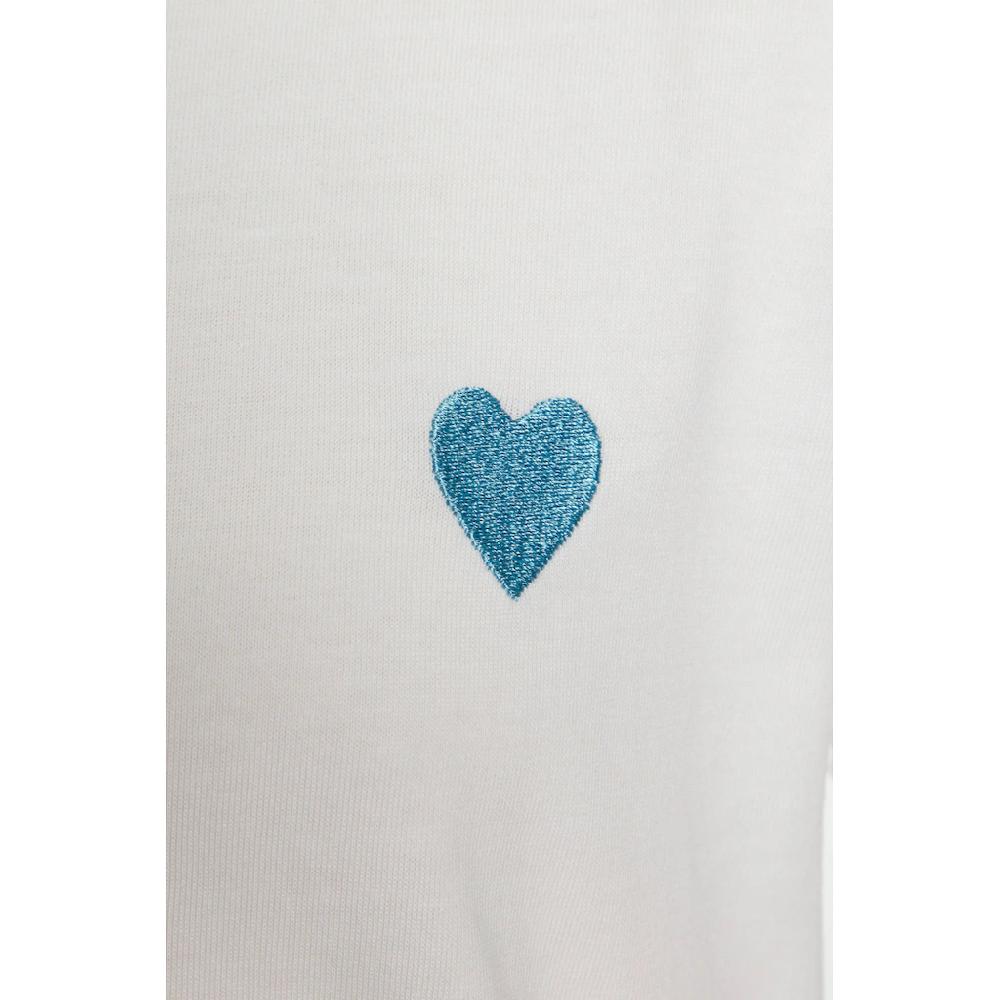 LASCANA T-Shirt Mit Süßer Herz-Stickerei Kurzarmshirt Aus Baumwolle