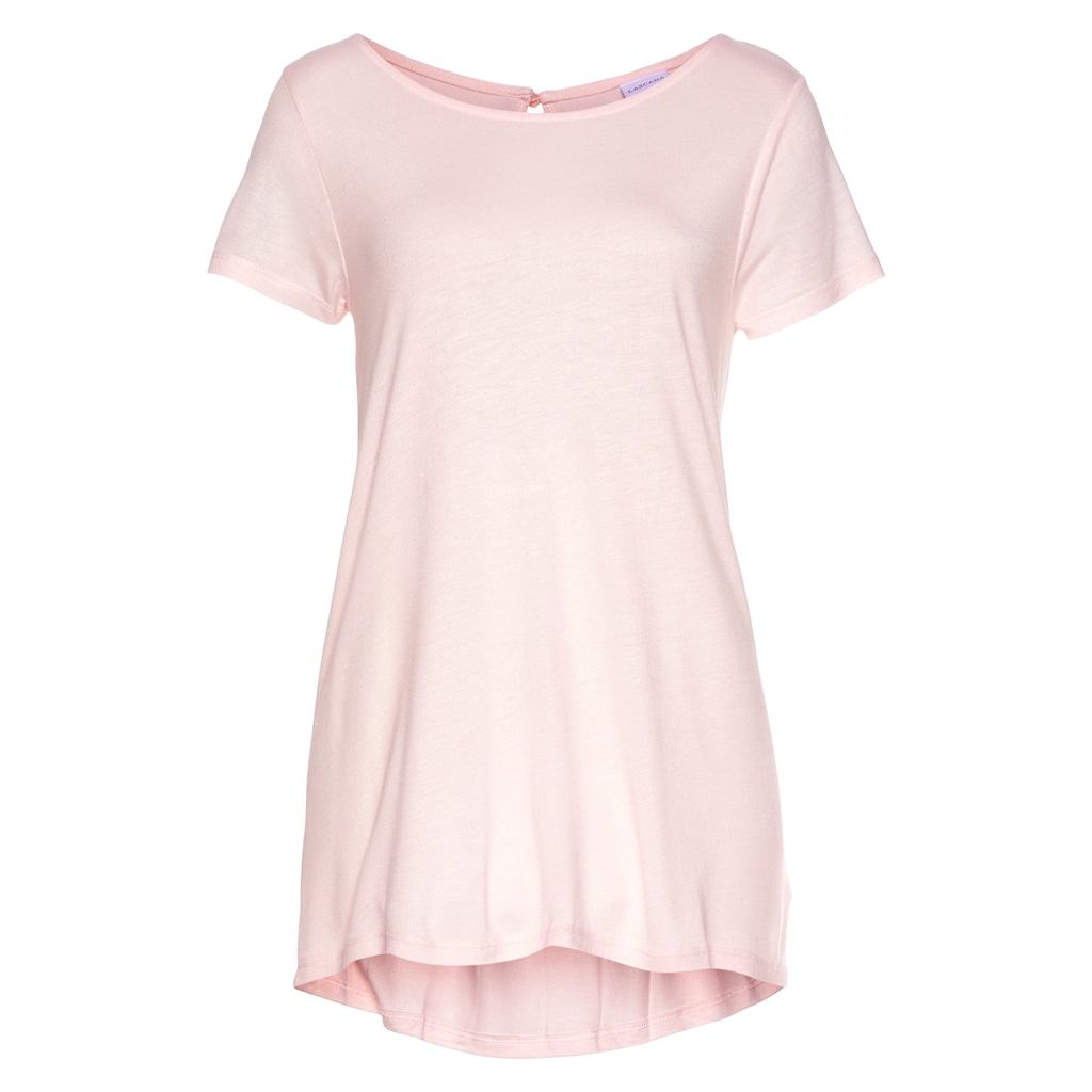 LASCANA T-Shirt Mit Verlängertem Rückenteil Kurzarmshirt Longshirt Basic